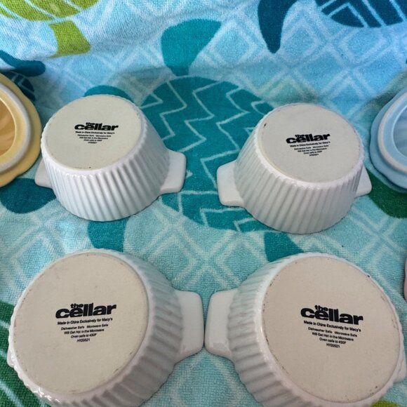 The Cellar Cupcake Themed Ceramic Ramekins With Lids Set Of 4 - Picture 4 of 6